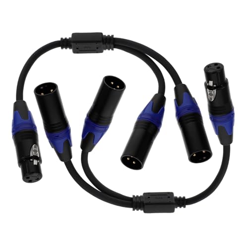 GOOHOCHY 2 Stück Xlr Splitter Kabel Männlich Weiblich für Mikrofon Professionelles Audio Setup Rauschfreie Übertragung Kompatibel mit Poligen Xlr Anschlüssen von GOOHOCHY