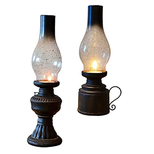 GOOHOCHY 2stücke Vintage Kerosinlampe Retro Öllampe Für Romantische Abende Als Nachtlicht Oder Fotorequisiten Abnehmbarer Lampenschirm Stilvolles Wohnaccessoire von GOOHOCHY