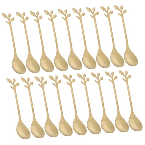 GOOHOCHY 20 Stück Teiliges Set Goldene Mini Löffel aus für Kaffee Tee Desserts Appetizer und Partys Vielseitige Langlebige und Pflegeleichte Teelöffel für Täglichen Gebrauch von GOOHOCHY
