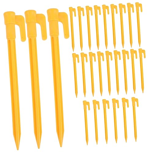 GOOHOCHY 24 Stück Teiliges Kunststoff Zeltheringe Robuste Wiederverwendbare Zelt Heringe für Outdoor Camping Leicht Rostfrei Geeignet für Strand Garten und Harte Böden Gelb GOOHOCHY 24 Stück Teiliges Kunststoff Zeltheringe Robuste Wiederverwendbare Zelt Heringe für Outdoor Camping Leicht Rostfrei Geeignet für Strand Garten und Harte Böden Gelb von GOOHOCHY