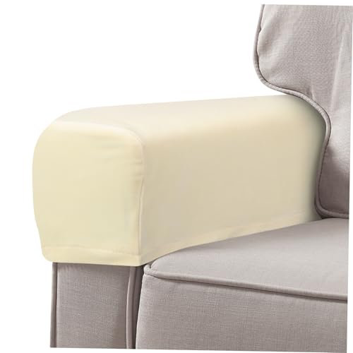 GOOHOCHY 2stücke Teiliges Set Elastische Sofa Armlehnenbezüge Beige rutschfest Stylisch Und Einsetzbar Für Sofa Sessel Und Möbel Schützt Vor Abnutzung Und Schmutz von GOOHOCHY
