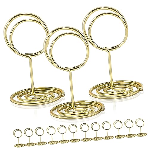 GOOHOCHY 30 Stück Teiliges Goldene Tischkartenhalter Memo Clip Stabil Wiederverwendbar für Hochzeiten Partys Sitzkarten Menükarten Fotos Halter Tischaufsteller Elegant von GOOHOCHY
