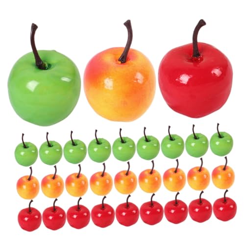 GOOHOCHY 30St künstliche Früchte Simulationsäpfel realistische Früchte Apfel künstliche äpfel Mini-Äpfelfrüchte Apfelmodell Miniatur Spielzeugzimmer Beere Kleiner Apfel Dekorationen Schaum von GOOHOCHY