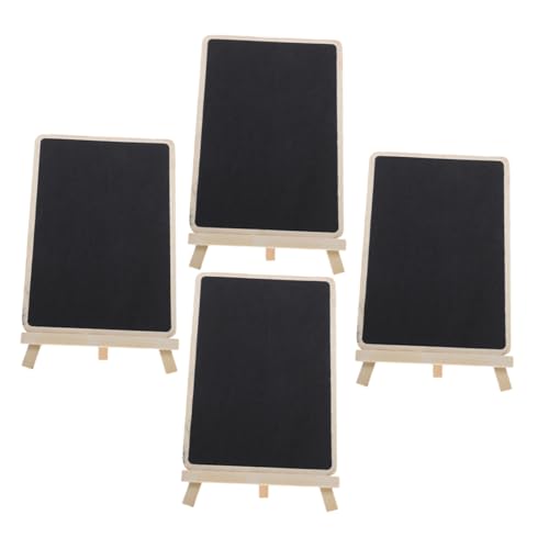 GOOHOCHY 4 Stück Teiliges Kleines Tisch Kreidetafel mit Ständer aus Stabilem Boxholz Abwischbares Beschriftbares Message Board für Zuhause Büro und Dekoration von GOOHOCHY