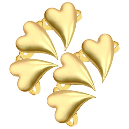 GOOHOCHY 6-teiliges Set mit Serviettenringen und Herz-Serviettenhaltern für den Valentinstag zur Tischdekoration bei Hochzeiten Partys und besonderen Anlässen von GOOHOCHY