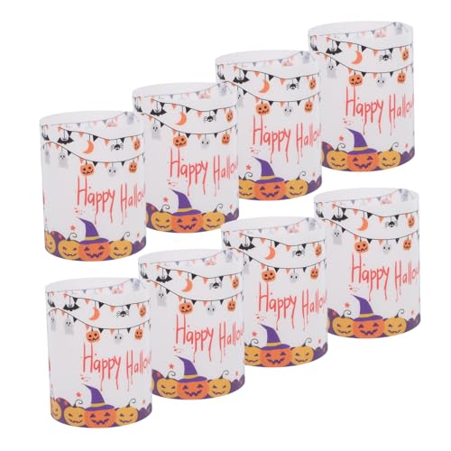 GOOHOCHY 8stücke Halloween Kerzenzylinder Abdeckung Kunststoff Kerzenlicht Schutzhülle Für Romantische Tischdekoration Winddicht Und Langlebig Für Halloween-Partys Und Festliche GOOHOCHY 8stücke Halloween Kerzenzylinder Abdeckung Kunststoff Kerzenlicht Schutzhülle Für Romantische Tischdekoration Winddicht Und Langlebig Für Halloween-Partys Und Festliche von GOOHOCHY