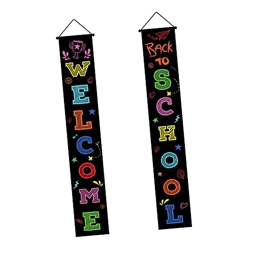 GOOHOCHY Back To School Banner mit Welcome Back To School Wetterfestes Türschild für Klassenzimmer und Party Geeignet für Innen und Außenbereich Leicht zu Befestigen Schulanfang Deko von GOOHOCHY