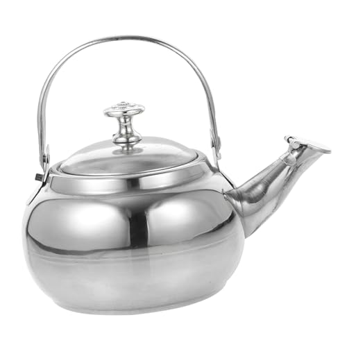 GOOHOCHY Edelstahl Wasserkocher Praktischer Teekessel Für Induktionsherde Schnelles Erhitzen Komfortabler Griff Große Öffnung Für Einfache Befüllung Und Reinigung Für Teeliebhaber Und von GOOHOCHY