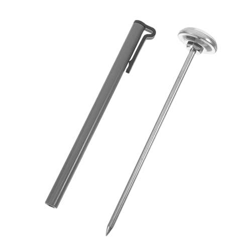 GOOHOCHY Edelstahl Lebensmittelsonde Thermometer 0-220°C Sofortige Temperaturmessung Vielseitiges Kochthermometer für Milch Kaffee und Backen Robuste Hitzebeständige Küchensonde von GOOHOCHY