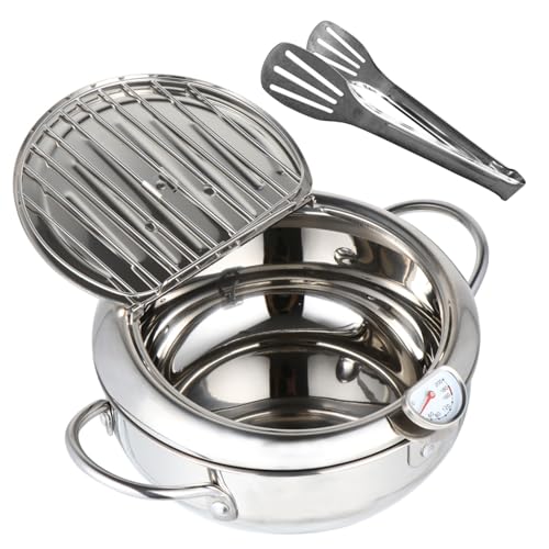 GOOHOCHY Edelstahl Tempura Fritteuse mit Thermometer Kontrollierbare Temperatur Leicht Portabel Kompatibel mit Gas und Elektroherden Inklusive Edelstahl Foodzange zum Frittieren GOOHOCHY Edelstahl Tempura Fritteuse mit Thermometer Kontrollierbare Temperatur Leicht Portabel Kompatibel mit Gas und Elektroherden Inklusive Edelstahl Foodzange zum Frittieren von GOOHOCHY