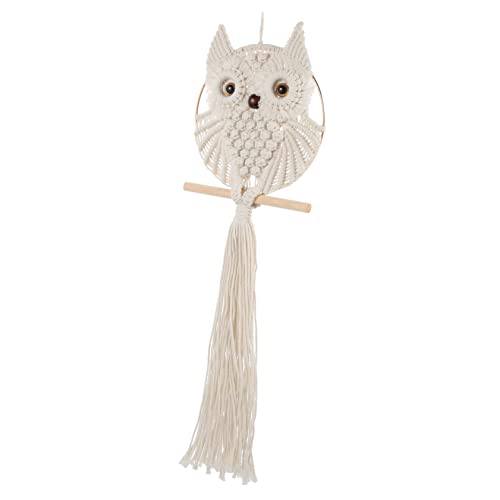 GOOHOCHY Owl Macrame Wandbehang Handgefertigter Bohemian Stil Wandteppich Mit Quasten Für Wohnzimmer Und Schlafzimmer Deko Nordic Design von GOOHOCHY