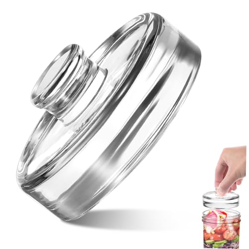 GOOHOCHY Gärgewicht aus mit Praktischem Griff Schwerer Deckel für Weithals Einmachgläser zum Fermentieren von Sauerkraut Kimchi und und Langlebig von GOOHOCHY
