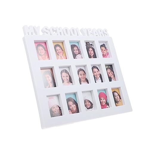 GOOHOCHY Tisch-fotorahmen Schuljahre Fotorahmen Kinderwachstumsfoto Weiß 25 X 28 cm Schulbilderrahmen Stabiler Dekorativer Rahmen von GOOHOCHY