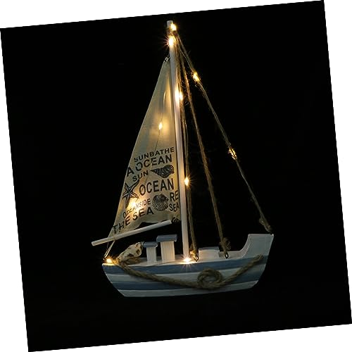 GOOHOCHY Holz Segelboot Modell mit LED Beleuchtung Mediterrane Dekoration für Wohnzimmer Schlafzimmer und Büro Handgefertigtes ohne Batterie GOOHOCHY Holz Segelboot Modell mit LED Beleuchtung Mediterrane Dekoration für Wohnzimmer Schlafzimmer und Büro Handgefertigtes ohne Batterie von GOOHOCHY