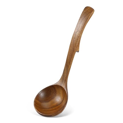 GOOHOCHY Holz Suppenkelle mit Langem Griff Multifunktionale Schöpfkelle aus Hochwertigem Holz zum Rühren Servieren und Kochen von Suppen und Eintöpfen von GOOHOCHY