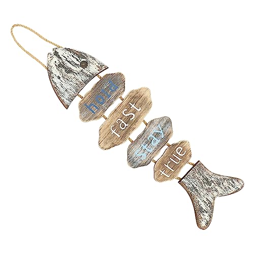 GOOHOCHY Holz Willkommensschild Mit Fischmotiv Mediterraner Stil Wanddekoration Türschild Einweihungsgeschenk Partydekoration Für Geschäft Und Zuhause von GOOHOCHY
