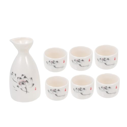 GOOHOCHY Krug Saki Trinken Set Kit Japanische Sake Becher Porzellan Sake Set Sake-Flasche Japanisches Sake-Becher-Set Soju Gläser Trinkbecher Keramik Japanischer Stil Getränke Grüne Flasche von GOOHOCHY