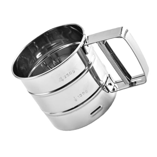 GOOHOCHY Mehlsieb mit Handgriff Tragbares Manuelles Mehlsieb für Feines Mehl und Puderzucker für Backen und Küchengebrauch von GOOHOCHY
