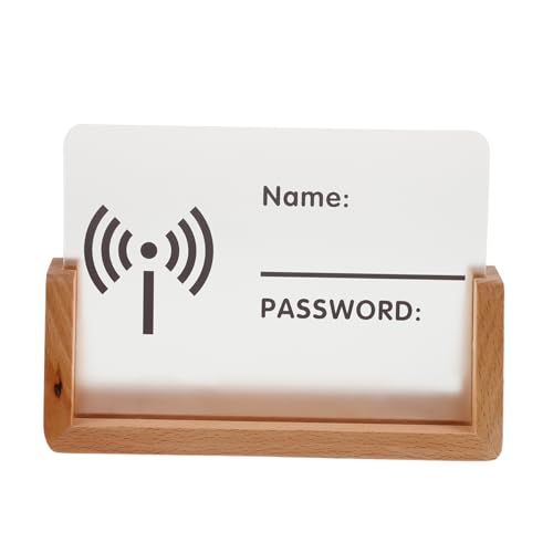 GOOHOCHY Transparente Klare Wifi Tischschild mit Buchenholzständer Freistehendes Passwort schild für Zuhause Büro Dekoratives Wlan Reminder Board Einfache Netzwerkverbindung Vielseitig von GOOHOCHY