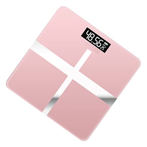 GOOHOCHY USB Aufladbare Körperwaage Hochpräzise Digitale Personenwaage Roségold mit Schwarz Bildschirm Haushaltswaage zur Gewichtsüberwachung von GOOHOCHY