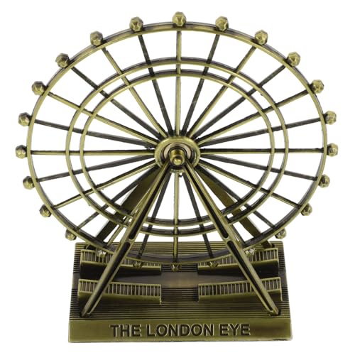 GOOHOCHY Vintage Riesenrad Modell Dekoration Retro Kunsthandwerk Desktop Ornament für Zuhause und Büro Kreatives Nostalgie Ferris Wheel Antikes Kupferfarbendesign von GOOHOCHY