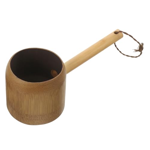 GOOHOCHY Wasserlöffel mit ergonomischem Griff natürlicher Badeschöpfer zum Ausspülen der Haare langlebige Duschkelle für Bad und Küche praktischer Wasserschöpfer für tägliche Hygiene von GOOHOCHY