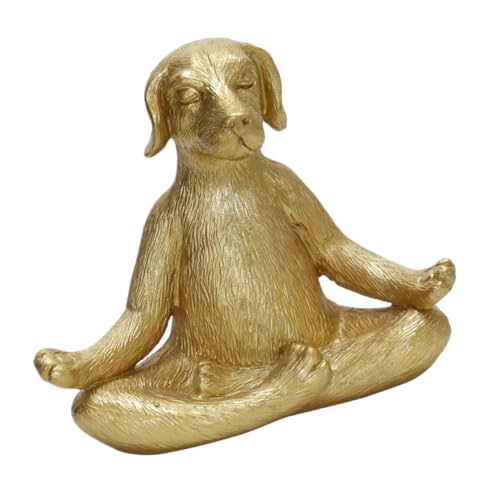 GOOHOCHY Yoga-hundeschmuck Statue Zen-Tier-Yoga-Figur Sitzende Hundeskulptur Skulpturen Meditierende Yoga-skulptur Meditierender Hund Tisch-Zen-Tier Zen-tierfigur Dekor Rasen Haushalt Harz von GOOHOCHY