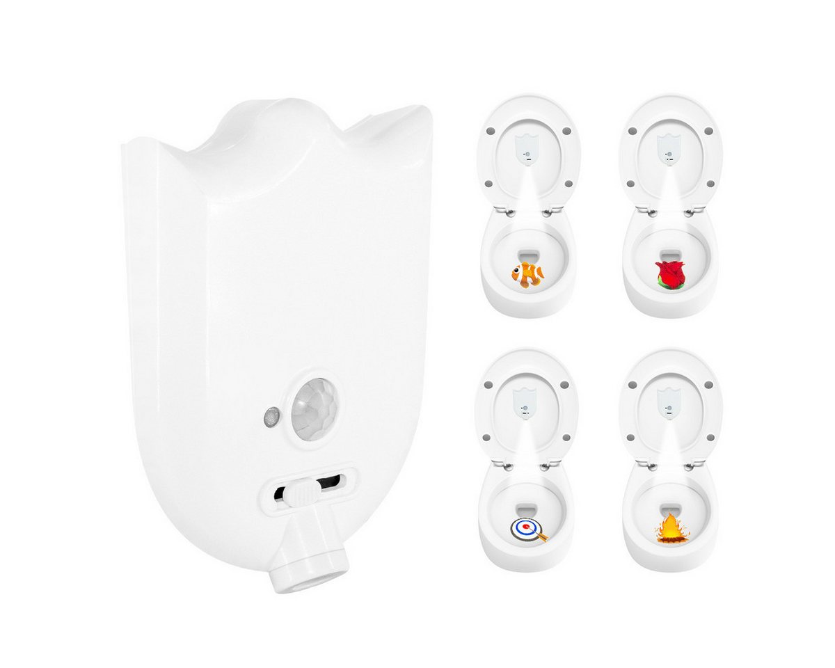 GOOLOO LED Nachtlicht Toilette Licht mit Projektor, Motion Sensor WC-Nachtlicht, mit 4 gemustert Modi für Badezimmer Dekoration, Spaß Accessoire von GOOLOO
