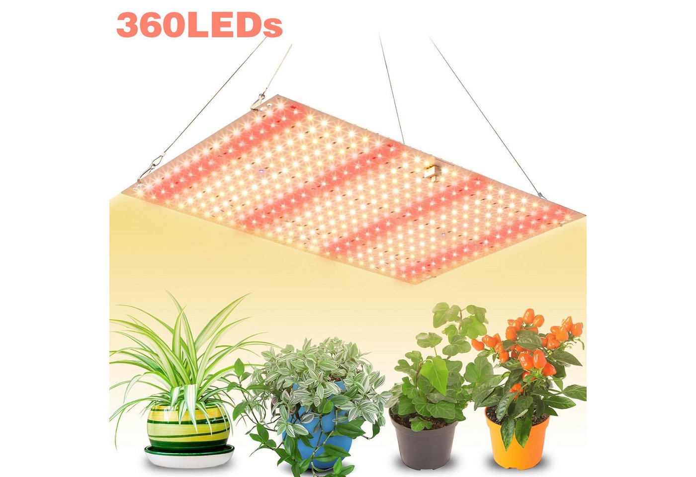 GOOLOO Pflanzenlampe Wachstumslicht für Zimmerpflanzen Vollspektrum LED Grow Light, für Setzlinge, Blumen, Gewächshäuser, Innengärtnerei, wasserdichte Pflanzenleuchte Hängend von GOOLOO