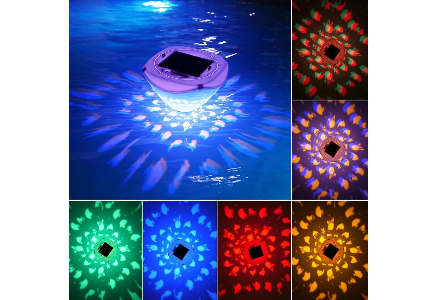 GOOLOO Pool-Lampe Solarbetriebene schwimmende Pool Lichter, Farbwechsel, (Dm. 12.3 cm), Solar, Teichleuchte, Party Dekoration, Gartenbeleuchtung von GOOLOO