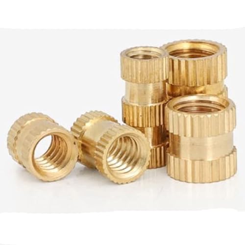 10-100 Stück Spritzguss-Messing-Einsatzmuttern M1.4 M2 M2.5 M3 M4 M5 M6 M8 M10 1/4-20UNC Messing Runde Rändelgewindeeinsätze Muttern-M1.4 100 STÜCKE, Länge 6 mm 10-100 Stück Spritzguss-Messing-Einsatzmuttern M1.4 M2 M2.5 M3 M4 M5 M6 M8 M10 1/4-20UNC Messing Runde Rändelgewindeeinsätze Muttern-M1.4 100 STÜCKE, Länge 6 mm von GOOMBIRA
