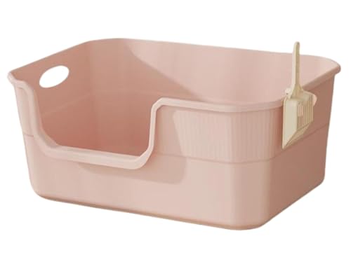 Cat Litter Box Offene Katzentoilette, U-Form, Abgesenkte Vordere Bettpfanne, Hochseitige Haustier-Katzentoilette, Sandkasten Katzenklo von GOOPEEG