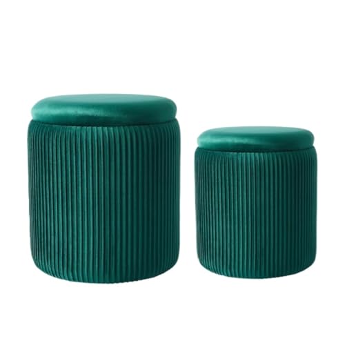 Fußhocker, Sofa Hocker 1 Set Vielseitiger Fußhocker Weich Gepolstert Versteckter Stauraum Wechselschuhhocker(Grün) von GOOPEEG