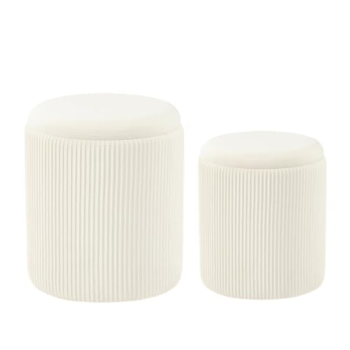 Fußhocker, Sofa Hocker 1 Set Vielseitiger Fußhocker Weich Gepolstert Versteckter Stauraum Wechselschuhhocker(White) von GOOPEEG