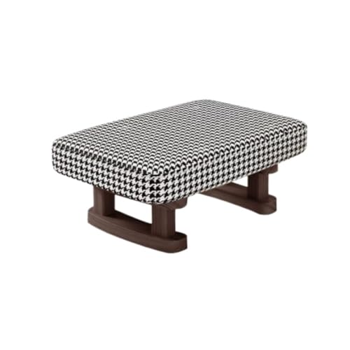 Fußhocker, Sofa Hocker Fußhocker, Rechteckiger Stuhl, Tritthocker, Gepolstert, Heimdekoration, Fußstütze Wechselschuhhocker(Black) von GOOPEEG