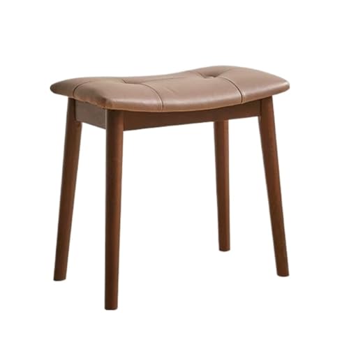 Fußhocker, Sofa Hocker Gebogener Fußhocker Aus Massivem Holz, Multifunktionaler, Bequemer Sitz Wechselschuhhocker(Light Brown) von GOOPEEG