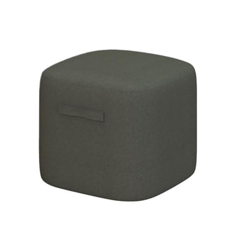 Fußhocker, Sofa Hocker Quadratischer Fußhocker, Niedriger Hocker, Griffe, Design, Weicher Stoff for Zuhause Wechselschuhhocker(Grün) von GOOPEEG