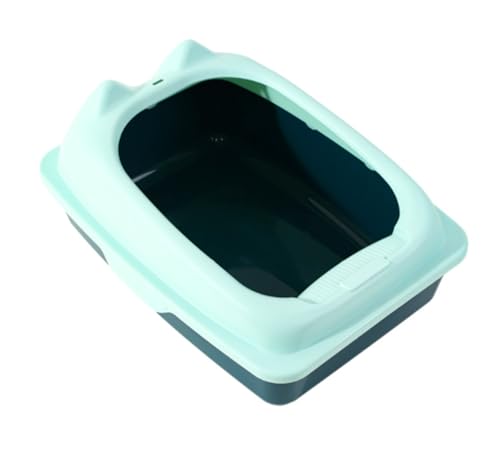 GOOPEEG Cat Litter Box Bequeme, Halbgeschlossene, Stabile Katzentoilette Für Katzen Im Haus Katzenklo(Grün,30x40x20 cm) von GOOPEEG