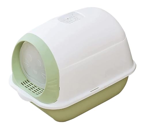 GOOPEEG Cat Litter Box Geschlossene, Spritzwassergeschützte Katzentoilette Mit Deckel Und Streuschaufel. Hoher Rand. Kein Geruch. Einfache Reinigung. Katzenklo(Grün) von GOOPEEG