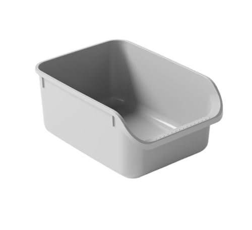 GOOPEEG Cat Litter Box Kätzchentoilette, Heimtierbedarf, Hochseitiges Spritzschutz, Tragbare Katzentoilette, Sandkasten Katzenklo(Gray) von GOOPEEG