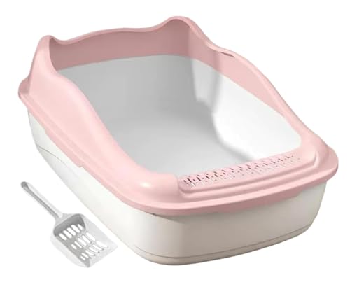 GOOPEEG Cat Litter Box Katzentoilette, Halbgeschlossen, Spritzschutz, Vielseitig Einsetzbar, Für Kätzchen Bis Ältere Katzen, Mit Offener Oberseite Katzenklo(Pink) von GOOPEEG