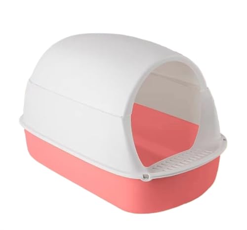 GOOPEEG Cat Litter Box Katzentoilette Mit Kapuze, Leicht Zu Reinigen, Praktisches Heimtierzubehör, Abnehmbare Katzenklo(Pink) von GOOPEEG