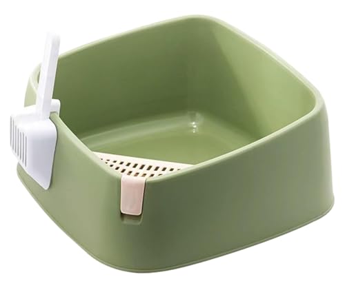 GOOPEEG Cat Litter Box Offene Katzentoilette Mit Hohen Seitenwänden, Kleine Haustiertoilette, Reisetoilette Für Kätzchen Und Dünne Katzen Katzenklo(Grün) von GOOPEEG