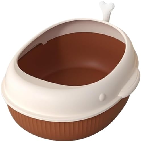 GOOPEEG Cat Litter Box Verdickte Und Verbreiterte Anti-Spritz-Katzentoiletten Einfache, Doppelschichtige, Herausnehmbare Katzentoilette Katzenklo(Orange) von GOOPEEG