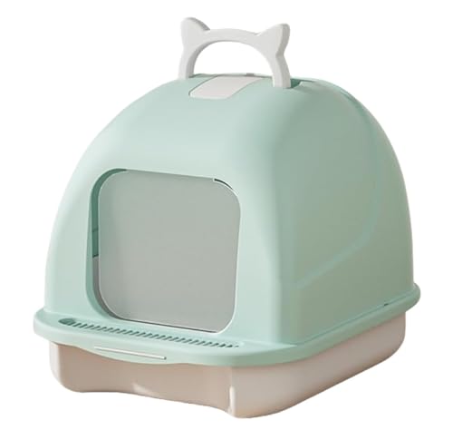 GOOPEEG Cat Litter Box Vollständig Geschlossene Katzentoilette Mit Deckel, Spritzwassergeschützt Und Auslaufsicher, Große Katzentoilette, Katzenklo(Grün) von GOOPEEG