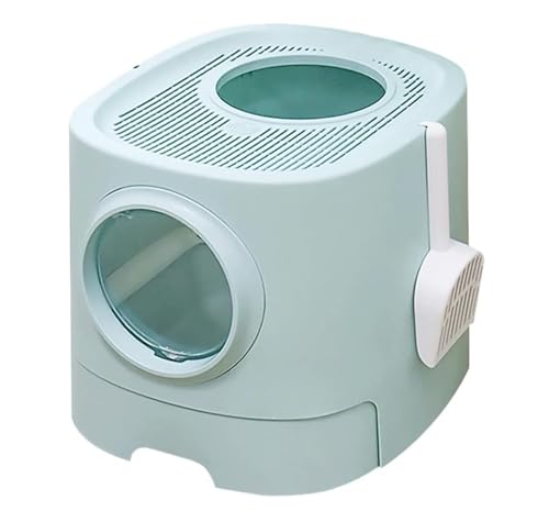 GOOPEEG Cat Litter Box Vollständig Geschlossene Katzentoilette Mit Katzenstreuschaufel, Spritzwassergeschütztem Schubladendesign, Große Katzenklo(Grün) von GOOPEEG