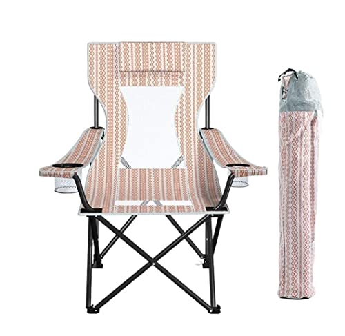 GOOPEEG Chaise de Plage Pliable Campingstuhl Tragbarer Angel-Klappstuhl Mit Getränkehalter-Tragetasche Leichtgewichtig Für Strand-Rucksacktouren Chaise de Plage Pliable(A) von GOOPEEG