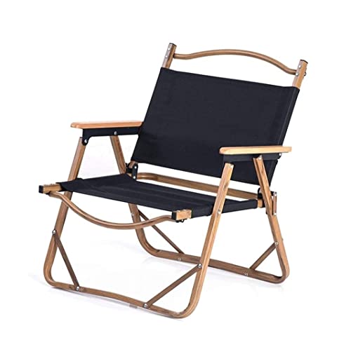 GOOPEEG Chaise de Plage Pliable Campingstuhl Tragbarer Outdoor Aluminium Holzmaserung Klappstuhl Sportstuhl Strandkorb Chaise de Plage Pliable(B,52x43x62cm) von GOOPEEG