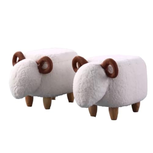 GOOPEEG Fußhocker, Sofa Hocker 2Pcs Tier Fuß Hocker Schafe Mit Lagerung Abnehmbare Und Waschbar Wechselschuhhocker(Without Storage) von GOOPEEG