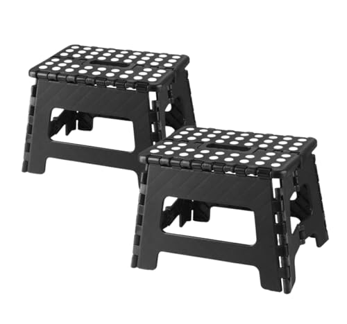 GOOPEEG Fußhocker, Sofa Hocker 2er-Pack Klapptritthocker Leichter Faltbarer Tritthocker for Die Küche Wechselschuhhocker von GOOPEEG